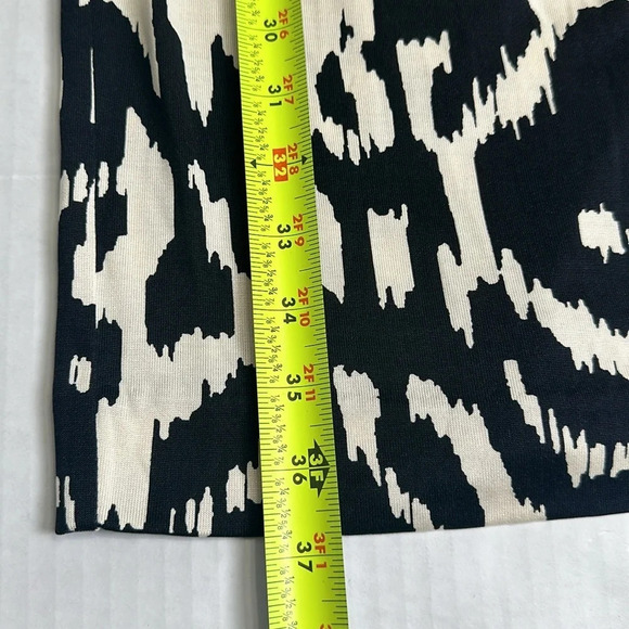 Diane Von Furstenburg Capela 100% Silk Black Cream Sheath Dress Womens Size 4 - Picture 7 of 11